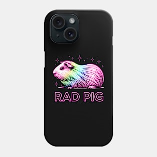 Rad Pig Funny Neon Rainbow Guinea Pig Phone Case