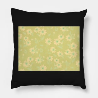 The cute flower pattern in light green spring fresh colours Pillow