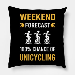 Weekend Forecast Unicycling Unicycle Unicyclist Pillow