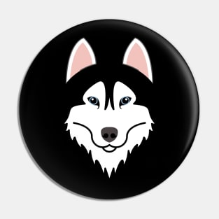 Siberian Husky dog face Pin