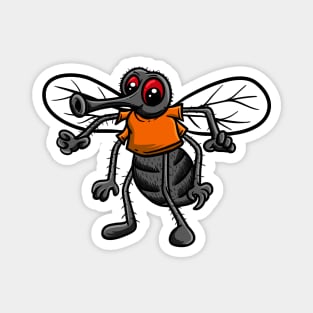 Cute Anthropomorphic Human-like Cartoon Character Housefly in Clothes Magnet