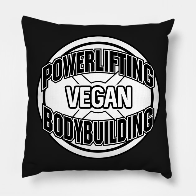 Vegan Power Lifting Bodybuilding Pillow by RadStar