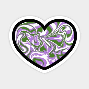 Genderqueer Pride Marble Heart Magnet