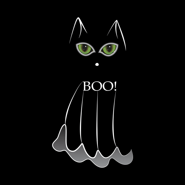 Cat ghost on black by PolinaPo