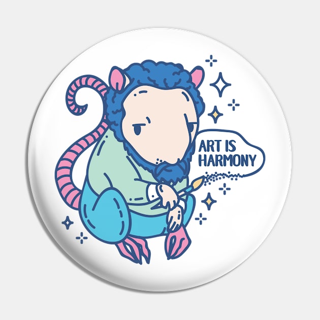 Funny Animal Artist pun Georges Sir Rat with quote Pin by SPIRIMAL