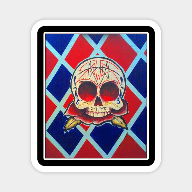 Low Brow Skull Magnet by Biomek