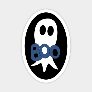 Cute Halloween ghost cartoon with BOO text Magnet