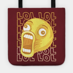 Funny emoji laughing Tote