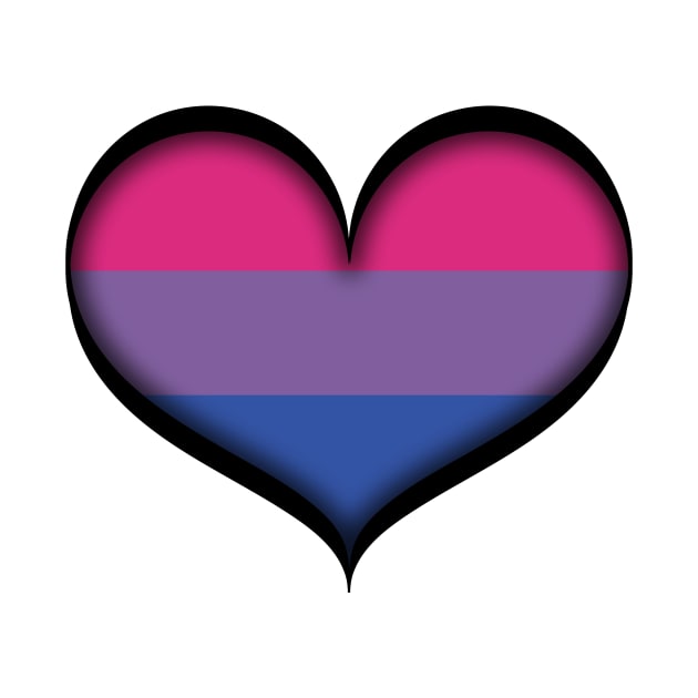 Large Vector Heart in Bisexual Pride Flag Colors by LiveLoudGraphics