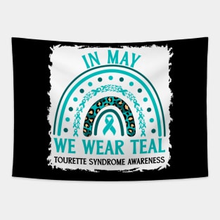 In May We Wear Teal Tourette Syndrome Awareness Tapestry