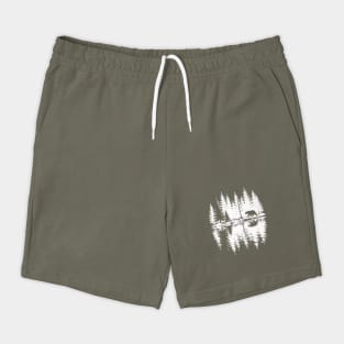 Bear Silhouette Forest Reflection Design Shorts