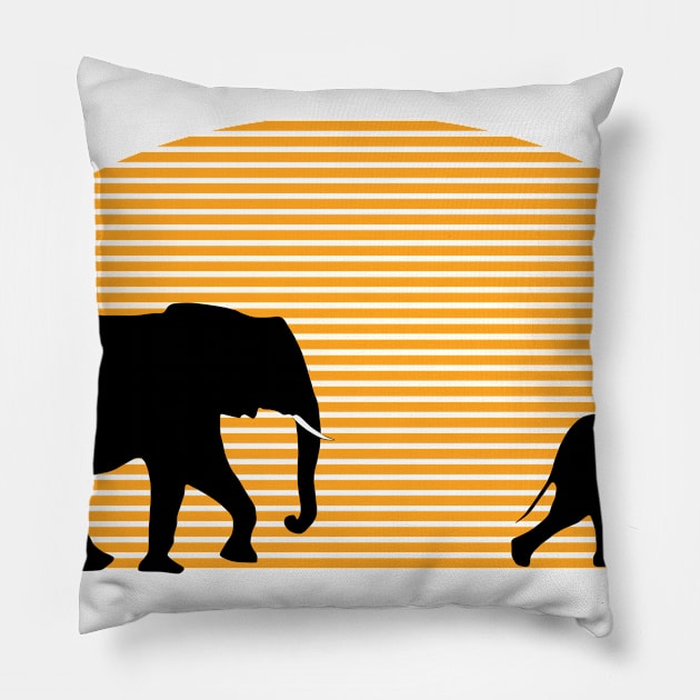 Elephants Pillow by ilrokery