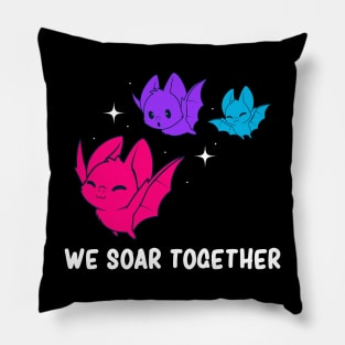 Androgynous Pride Flag Lgbtqia Cute Kawaii Bats Pillow