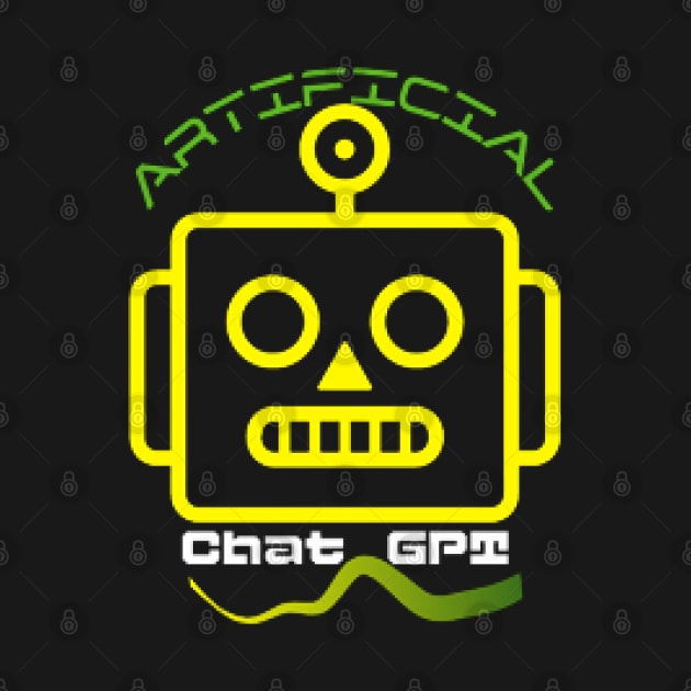 Chat GPT Artificial , Yellow Robot by KoumlisArt