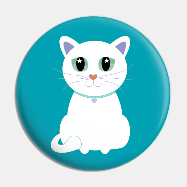 Only One White Kitty cool Pin by JeanGregoryEvans1