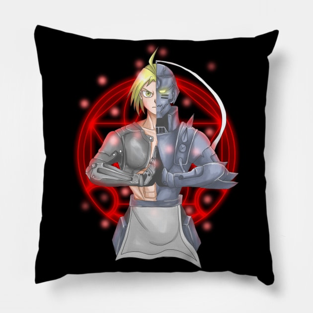 fullmetal alchemist edward and alphonse Pillow by Amartwork