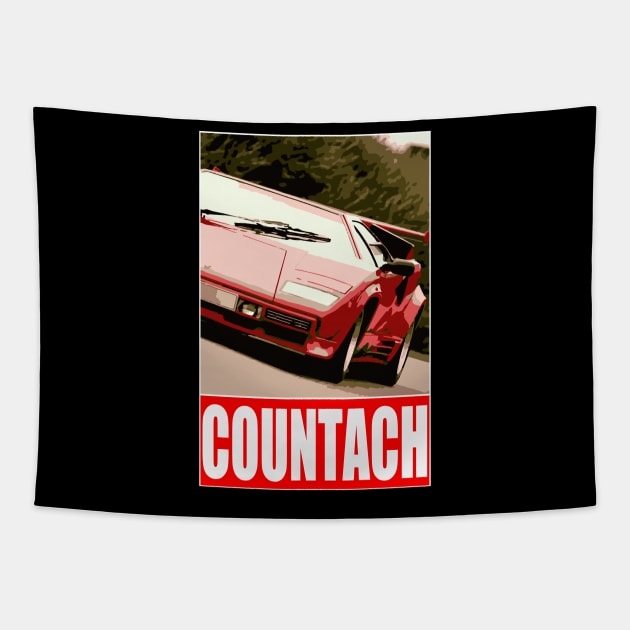 Lamborghini Countach Tapestry by 5thmonkey