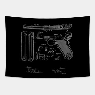 recoil loading small arms Vintage Patent Drawing Tapestry