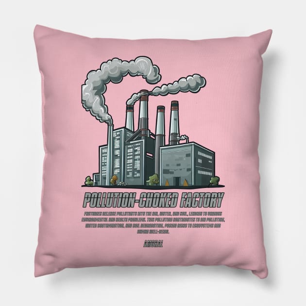 Pollution | Choked Factory Pillow by amoral666