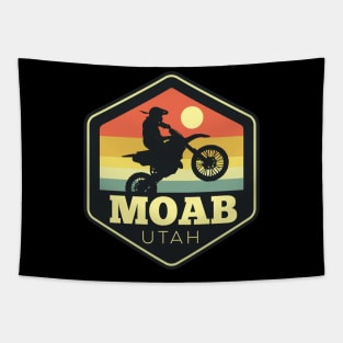 Moab Dirt Bike Hexagon Vintage Sunset Tapestry