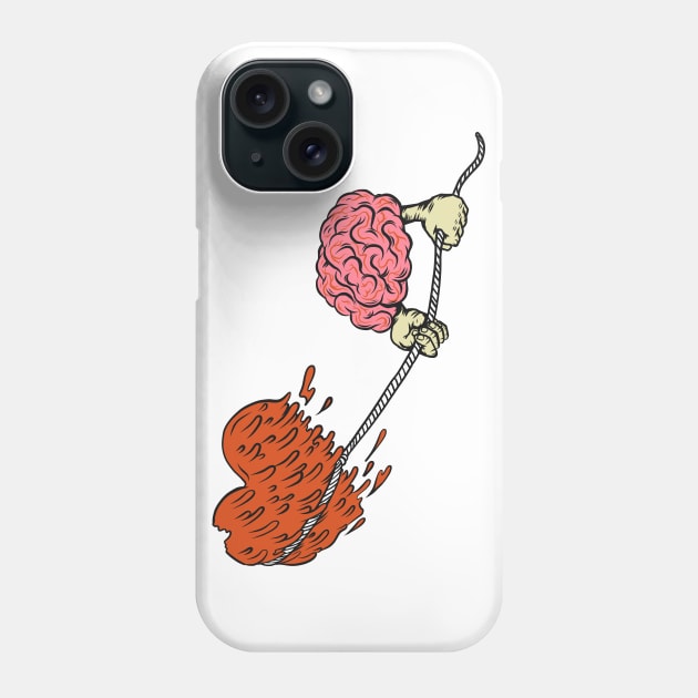 BRAIN VS HEART Phone Case by THEIDEASTUDIO