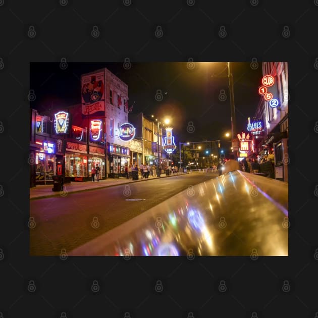 Beale Street at night, Downtown Memphis, Tennessee, USA by heidiannemorris