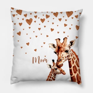 Mother Giraffe and her Baby, Mother’s Day Gift Pillow