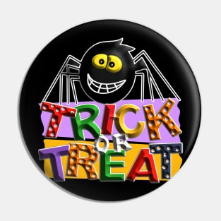 Trick Treat Halloween cute spider violet orange black green red dots 3D tridimensional 316 Pin