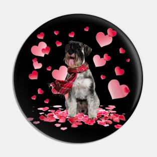 Standard Schnauzer Hearts Love Happy Valentine's Day Pin