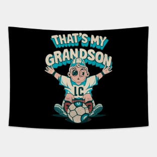 That's My Grandson Out There Funny Football Women Grandma Tapestry