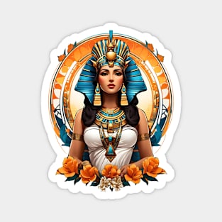 Cleopatra Queen of Egypt retro vintage floral design Magnet
