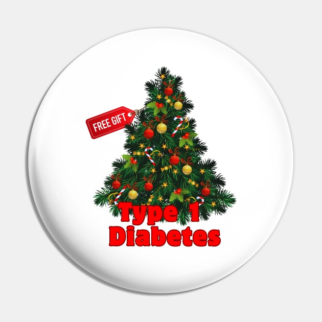 Diabetes Christmas Tree Free Gift Type 1 Diabetes Pin by Diabeticsy