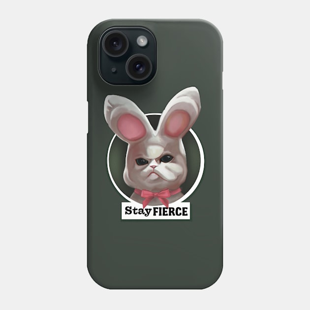 Stay fierce plush rabbit Phone Case by Meakm