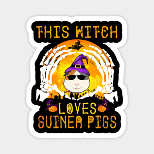 This Witch Loves Guinea Pigs Halloween (140) Magnet