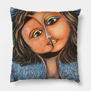 Woman Portrait | Expressionist Art Work Pillow