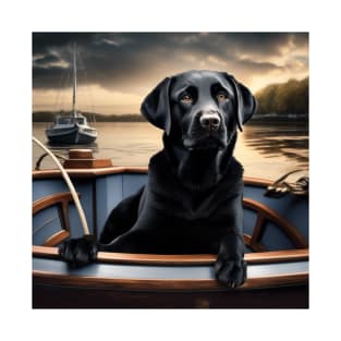 Black Lab on a Boat T-Shirt