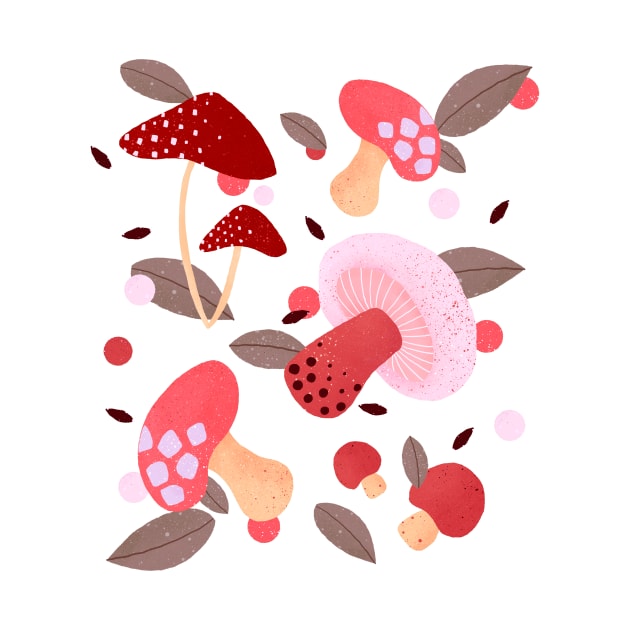 Pink and red mushrooms by Home Cyn Home 