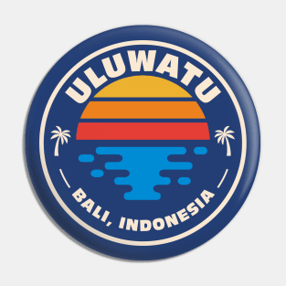 Retro Uluwatu Bali Indonesia Vintage Beach Surf Emblem Pin