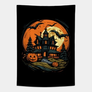 Spooky Halloween Haunted House // V4 Tapestry