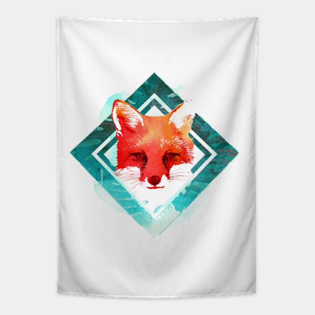 Green Fox Final Tapestry by astronaut