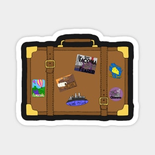 Vintage Suitcase with luggage labels Magnet