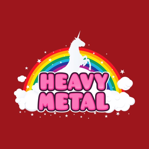 HEAVY METAL! (Funny Unicorn / Rainbow Mosh Parody Design) by badbugs