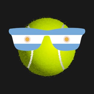 Tennis Ball With Argentina Sunglasses T-Shirt