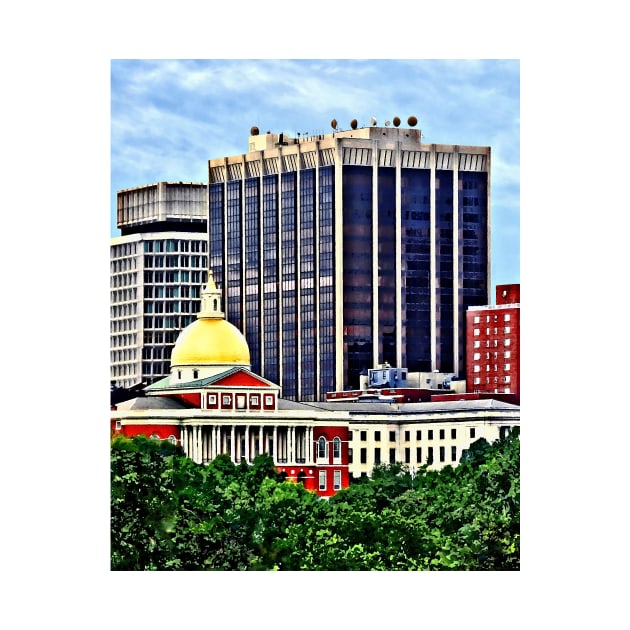 Boston MA - Skyline with Massachusetts State House by SusanSavad