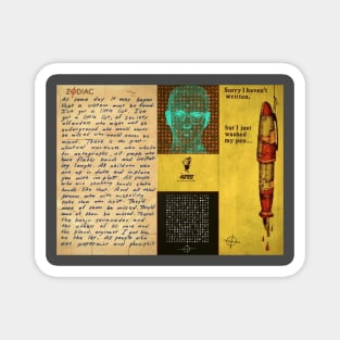 Zodiac Killer- The 340 Little List 'Collage' Design Magnet