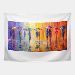 Multi-colored rain Tapestry