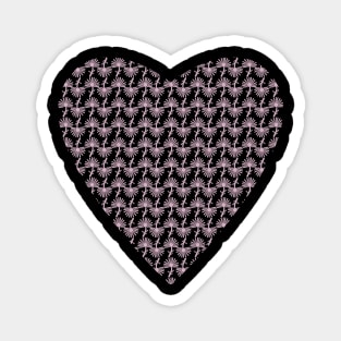 Pink Floral Heart Pattern Magnet
