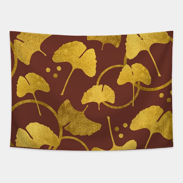 Ginkgo Gold_Terra Cotta Tapestry by Pamelandia