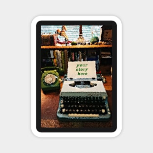 GREEN VINTAGE TYPEWRITER Magnet