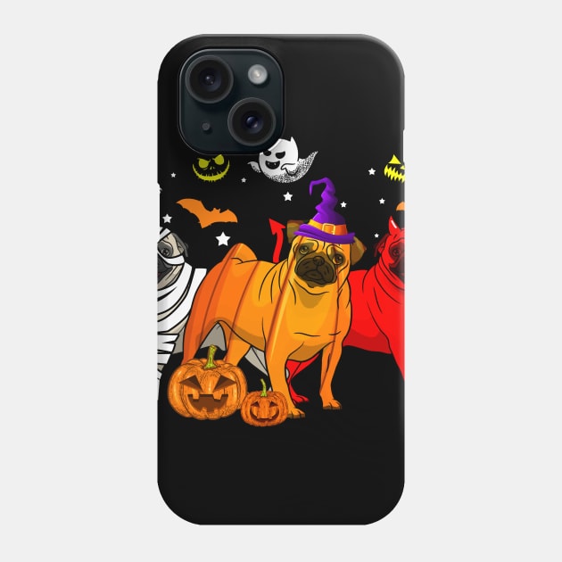 Funny Pug Halloween Costume Gift Phone Case by Bensonn